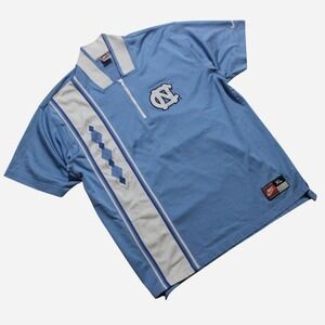 Mens Vintage Y2K UNC Tar Heels Quarter-zip Collared Baggy Skater Shirt